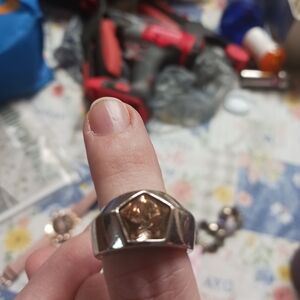 Silver Ring with Pink Gemstone